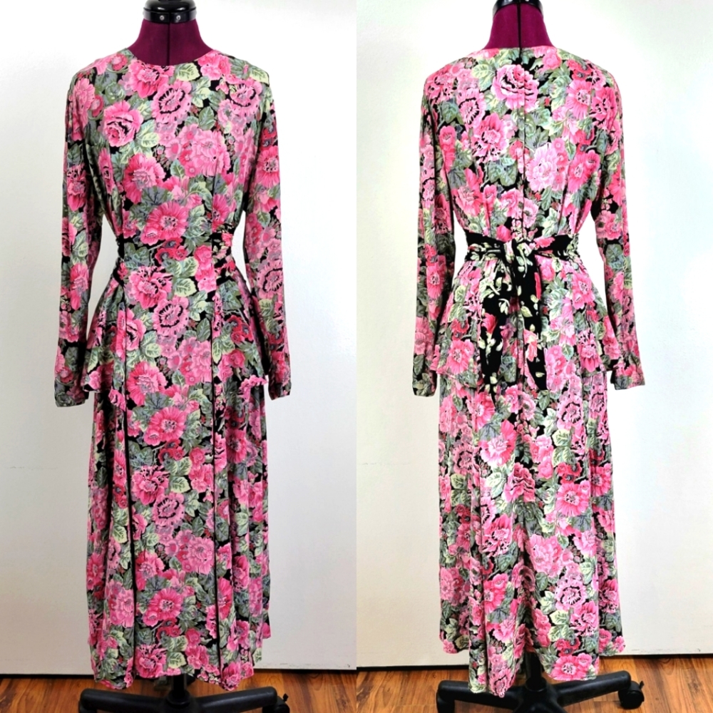 80s Carole Little floral dress